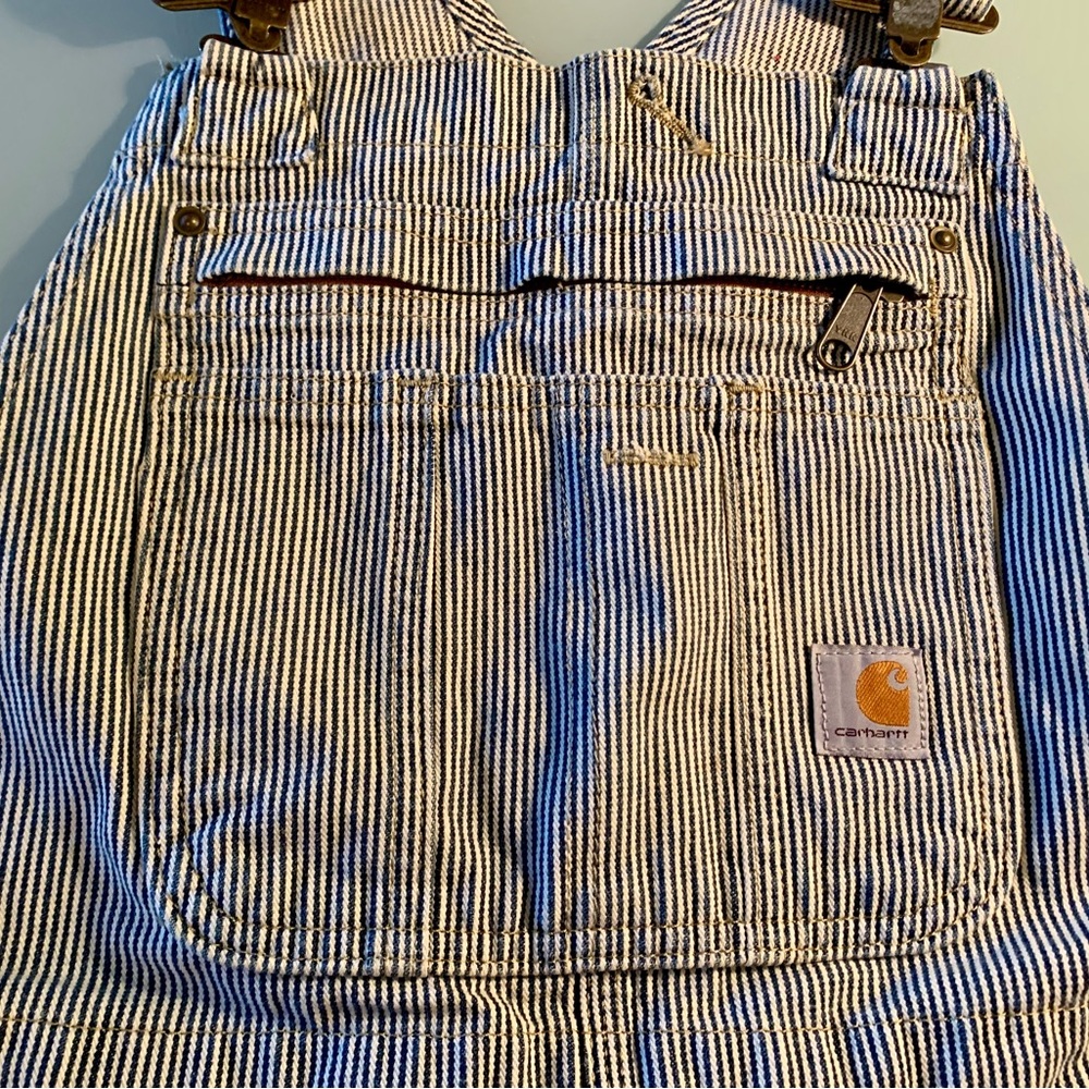 Carhartt® Double-Front Railroad Stripe Bib Overalls size small